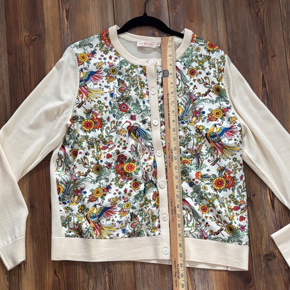 Tory Burch Silk-Front Merino-Wool Cardigan XL - Picture 6 of 12